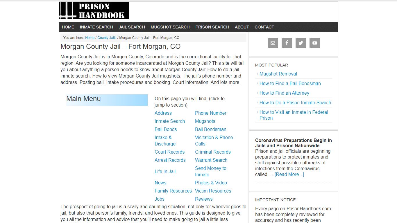 Morgan County Jail – Fort Morgan, CO - Prison Handbook